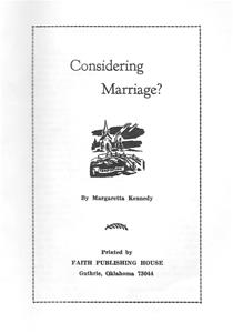 Considering Marriage?